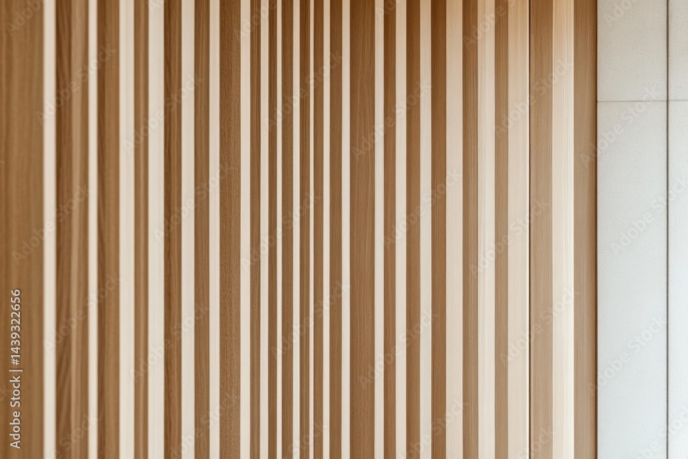 Fototapeta premium A long wooden wall with a series of brown stripes