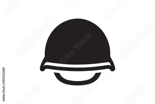 simple and unobtrusive Military army safety helmet vector silhouette illustration isolated in white background