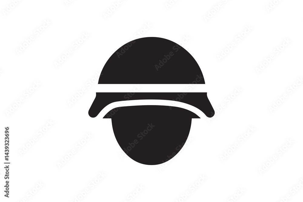 simple and unobtrusive Military army safety helmet vector silhouette illustration isolated in white background simple and unobtrusive Military army safety helmet vector silhouette illustration isolated in white background