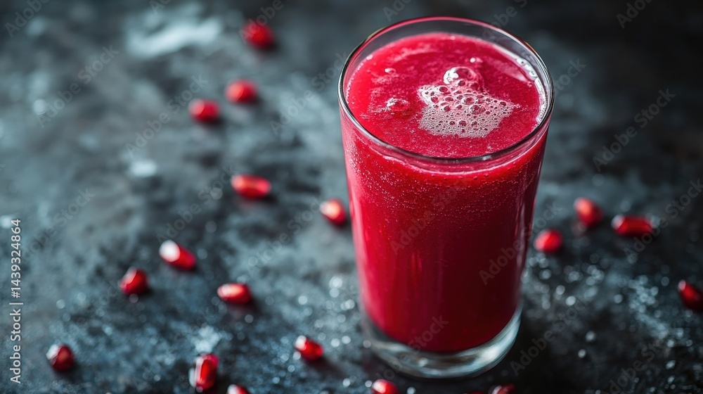 A glass of vibrant red liquid sits centered, mirrored beautifully, on a serene golden surface. A glass of vibrant red liquid sits centered, mirrored beautifully, on a serene golden surface.