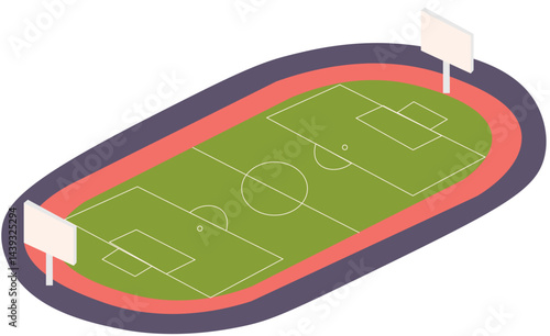 Football Field Design – Vector Illustration