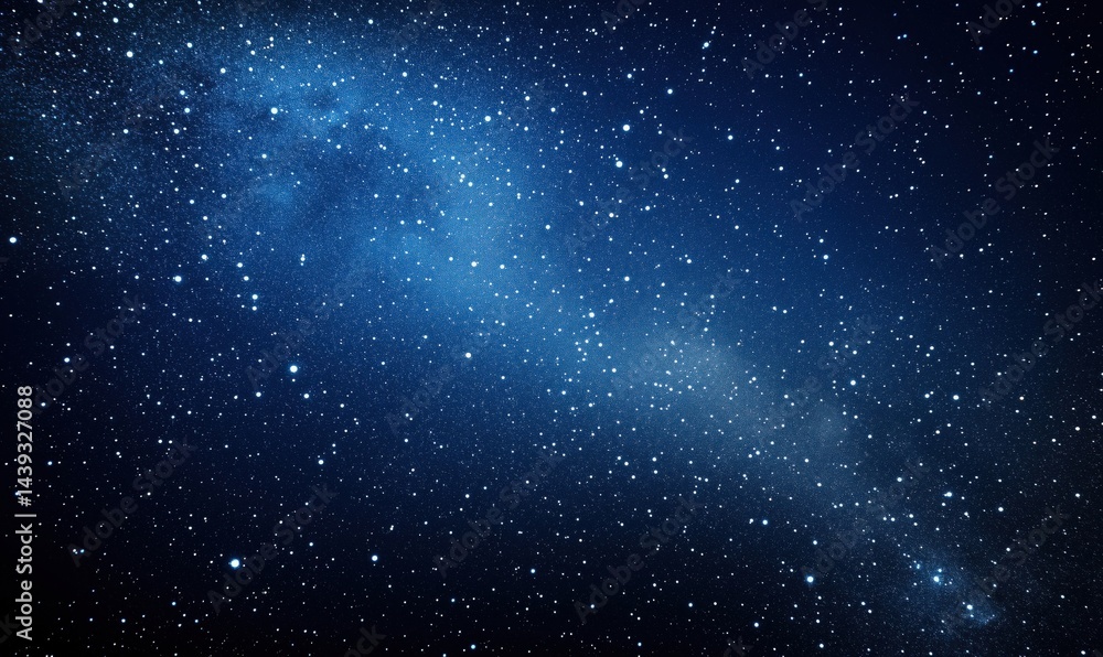 Fototapeta premium Stunning night sky filled with stars and cosmic dust in deep blue hues