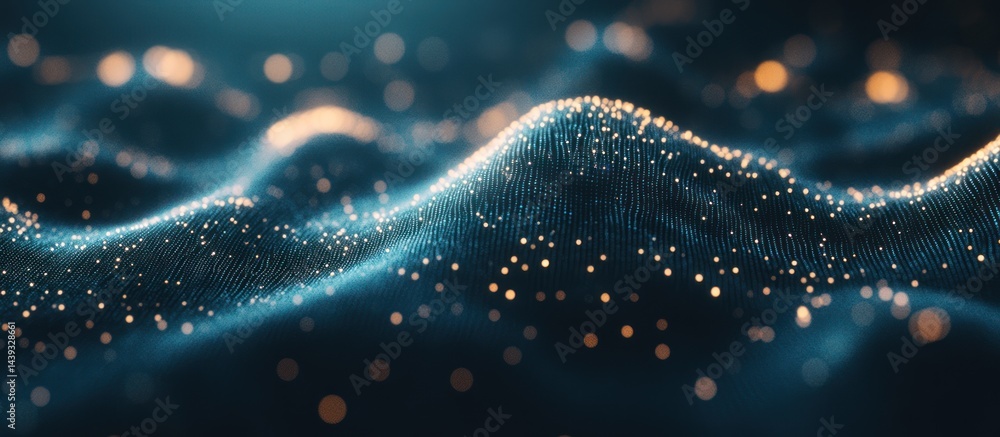 Abstract digital landscape of glowing particles Abstract digital landscape of glowing particles