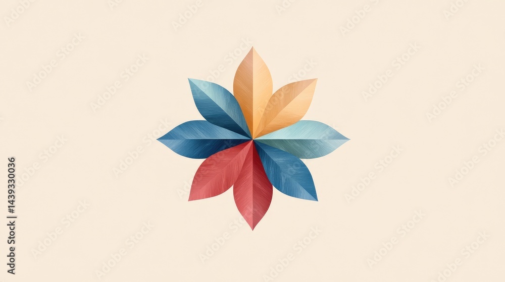 Abstract design of overlapping leaves in a circular pattern Abstract design of overlapping leaves in a circular pattern