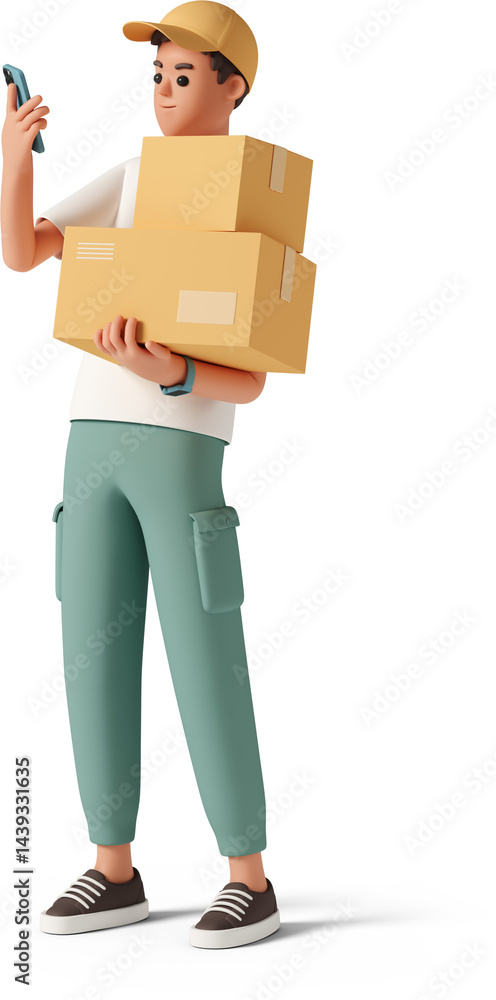 delivery boy with boxes