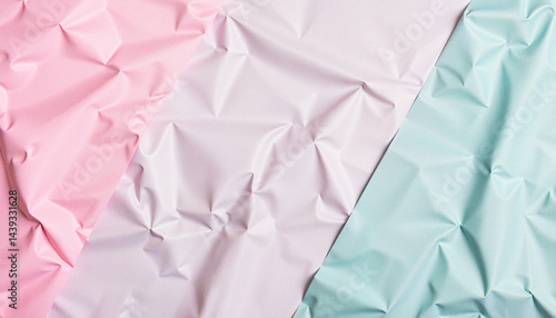 Wallpaper Mural Wrinkled pastel paper textures in pink, white, and mint colors   Torontodigital.ca