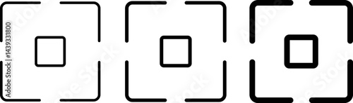 Capture icon set. snapshot capture photograph. Focusing frame. Sharpened capture symbol. Photo scan sign
