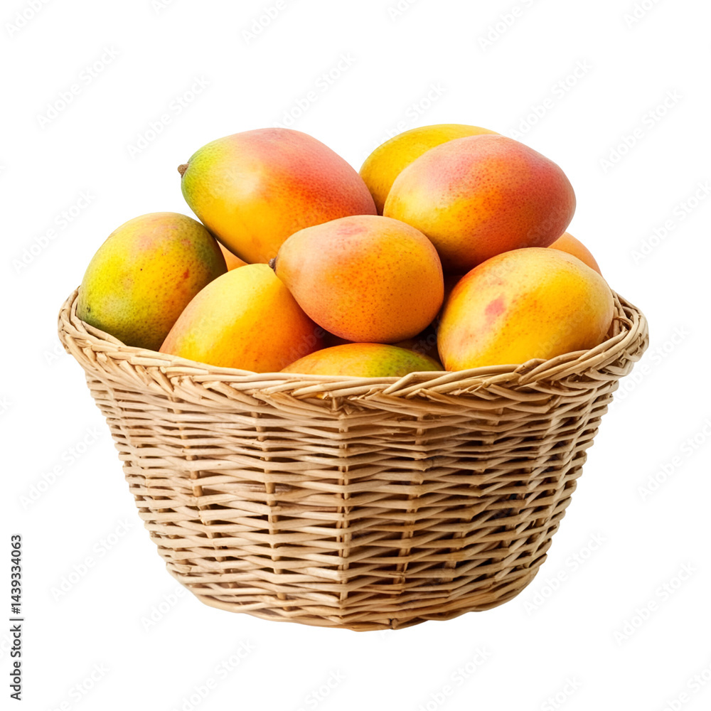 Fresh mangoes in basket Fresh mangoes in basket