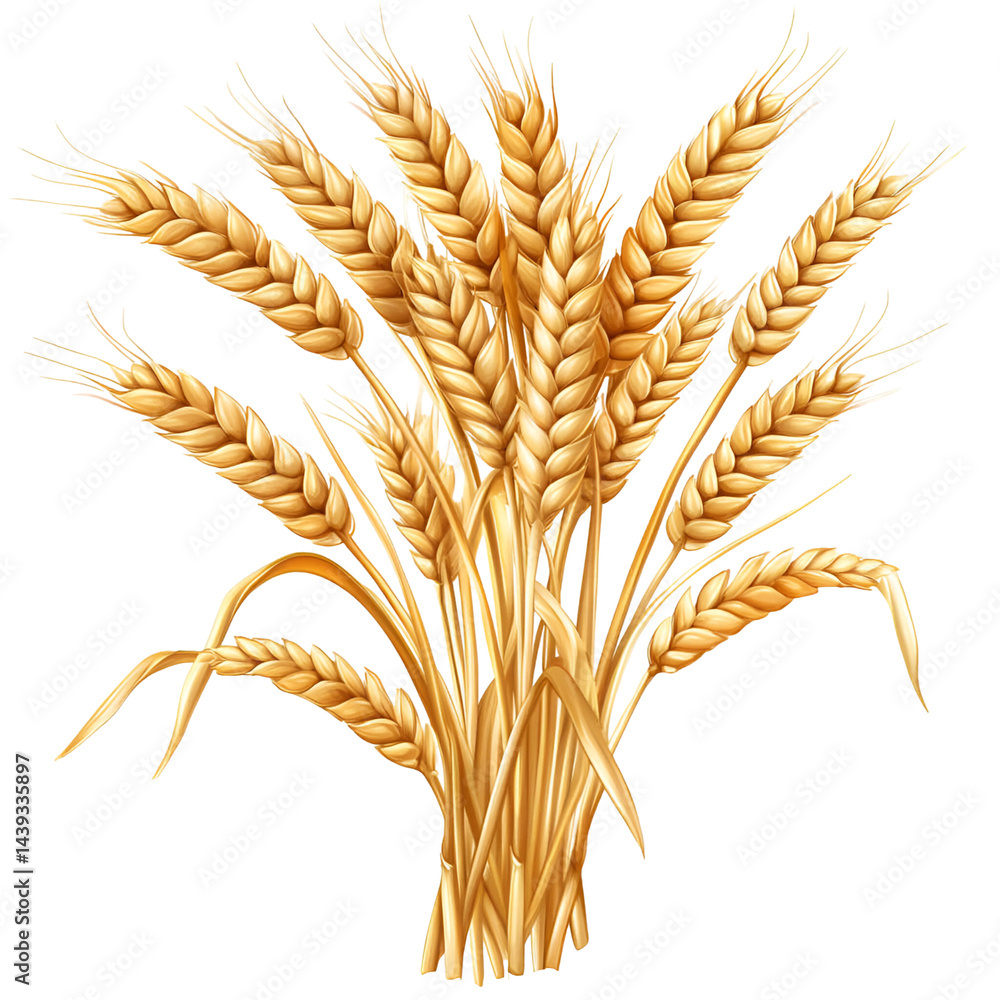 Golden wheat stalk closeup image Golden wheat stalk closeup image