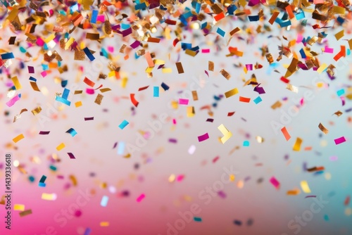 Colorful work milestone celebration banner showcasing vibrant confetti and festive decor for corporate events and employee appreciation