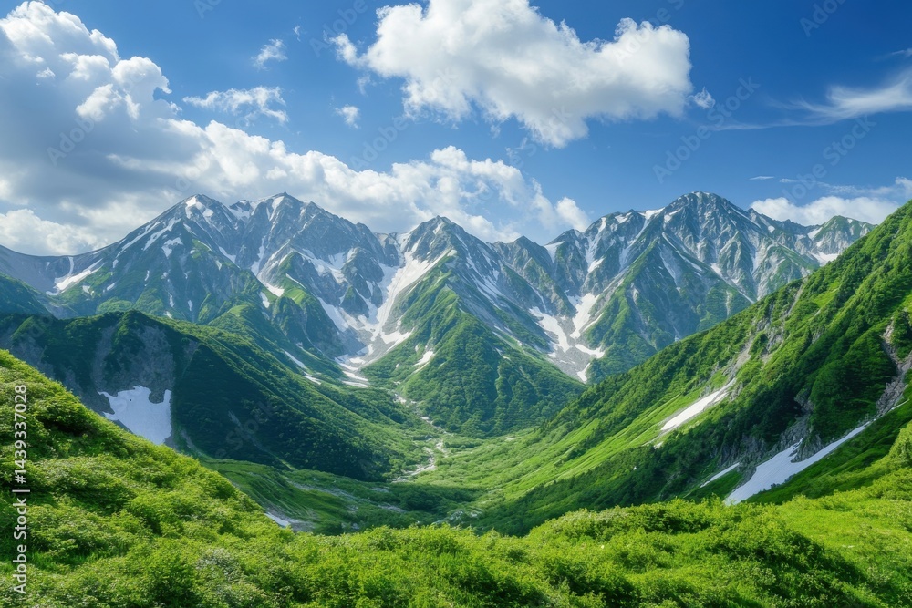 Obraz premium Majestic mountain landscapes with lush foliage and serene nature for outdoor lovers and adventure enthusiasts seeking inspiration and exploration