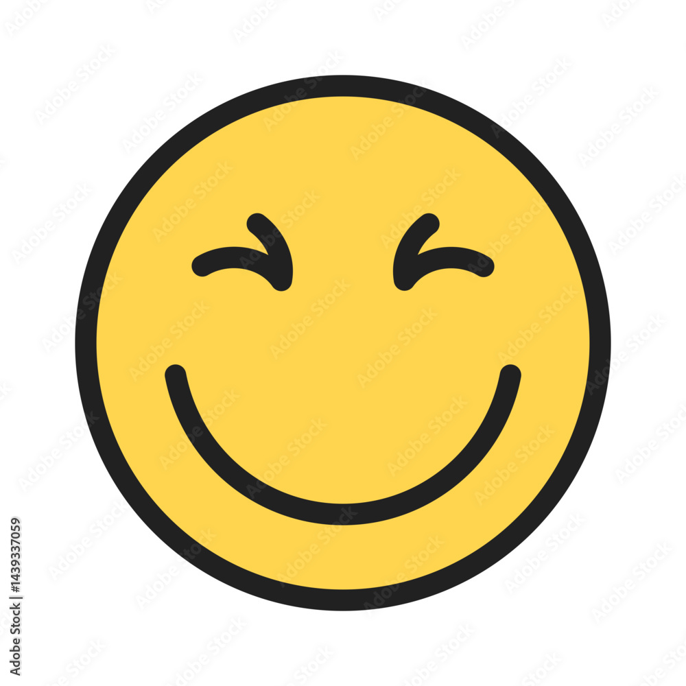 Laughing cheerful smiling face icon Laughing cheerful smiling face icon