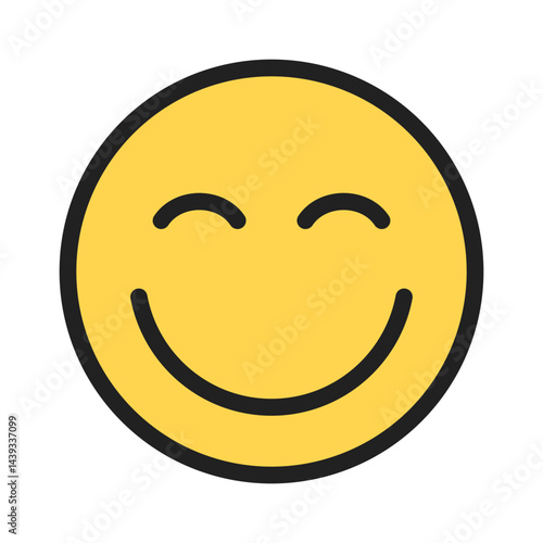 Simple smiling happy face icon	