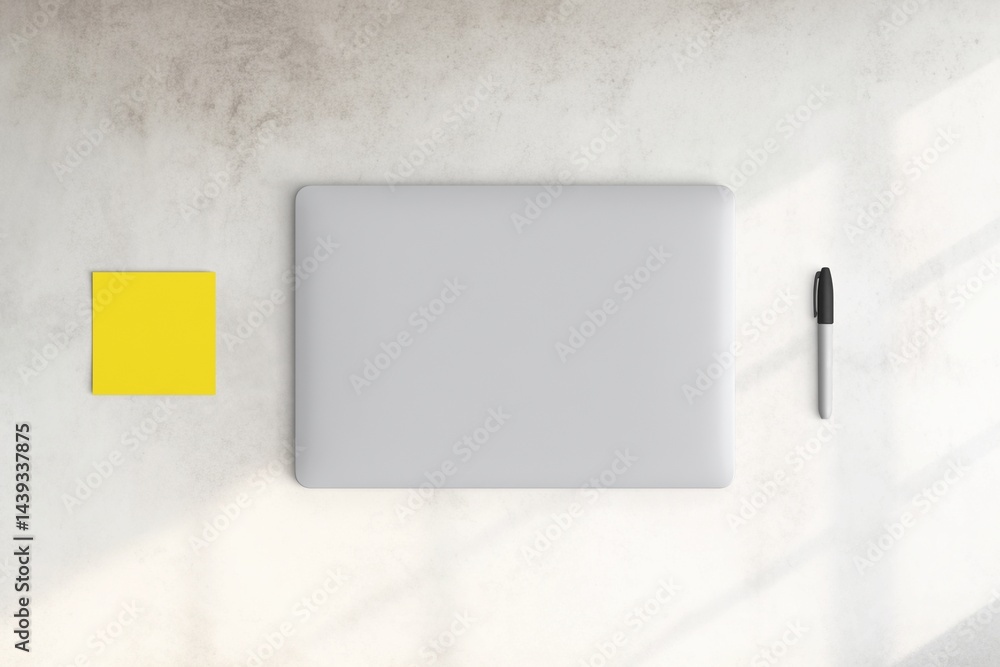 Modern workspace with copy space on white color background. Top view with copy space. Flat lay style. Minimal blank mockup.