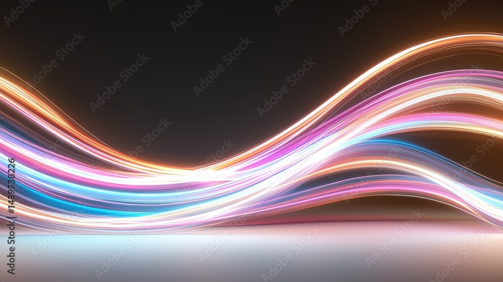 Obraz premium Colorful Light Streaks Abstract Background light streaks abstract background colorful vibrant waves