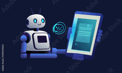 Chatbot AI Interaction Concept with Robot and Digital Interface for Conversational Technology