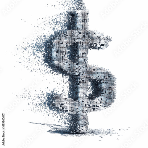 Disintegrating Dollar Sign Cryptocurrency Instability and Market Volatility