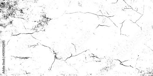 Abstract old stained dusty and scratched grunge texture features bold black ink splatters, drips, and strokes scattered across a clean white background.	