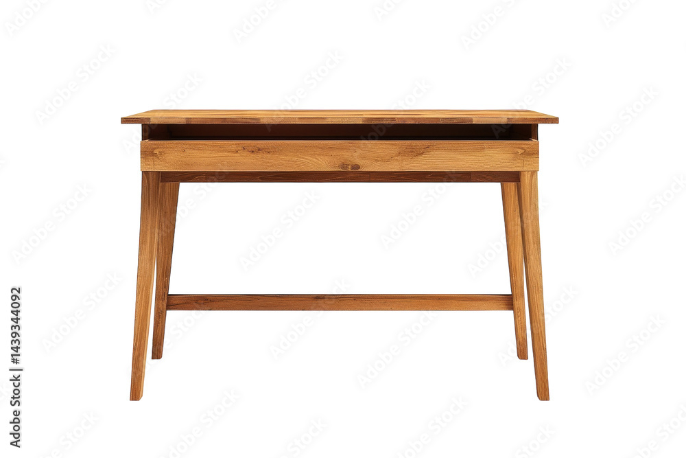 Real Wooden Office Table Isolated On White Background. Real Wooden Office Table Isolated On White Background.