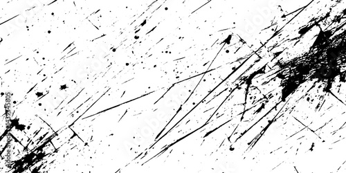 Black and white scratch texture overlay with distress effect, grunge dust, and worn damaged surface pattern.
