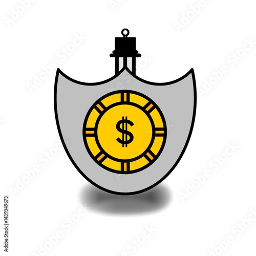 Icon coin dollar.
