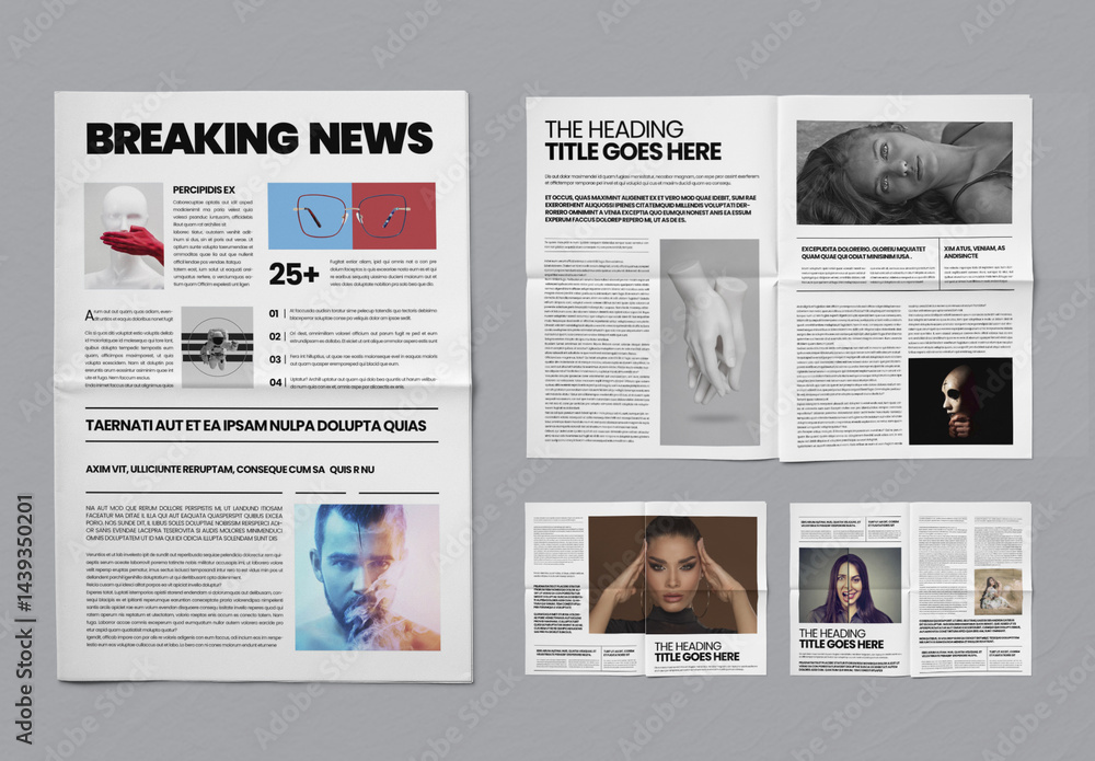 Professional Newspaper Layout Template Stock Template | Adobe Stock