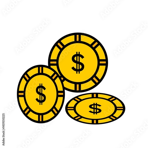 Icon coin dollar.
