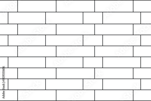 Bright White Brick Wall Texture Background Pattern stock vector.