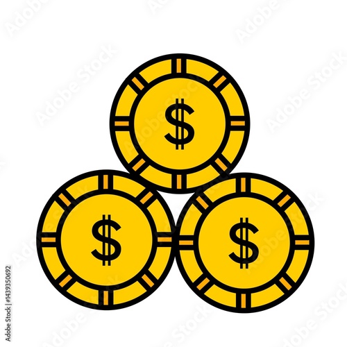 Icon coin dollar.
