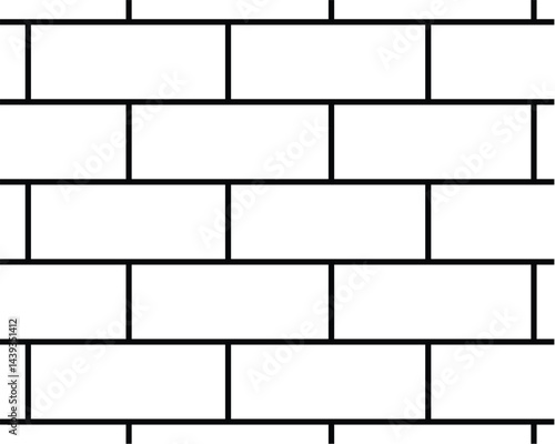 Bright White Brick Wall Texture Background Pattern stock vector.