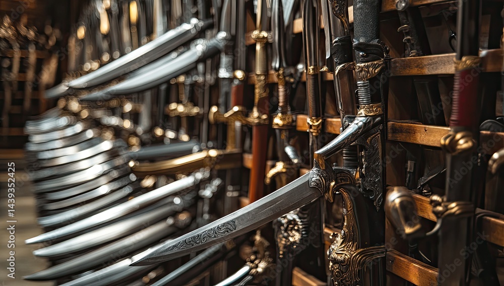 Fototapeta premium Display of swords and blades