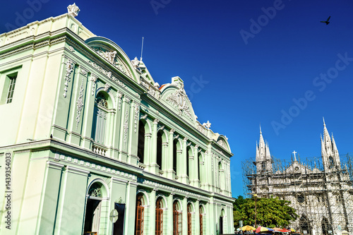 National Theater and Cathedral in Santa Ana, El Salvador