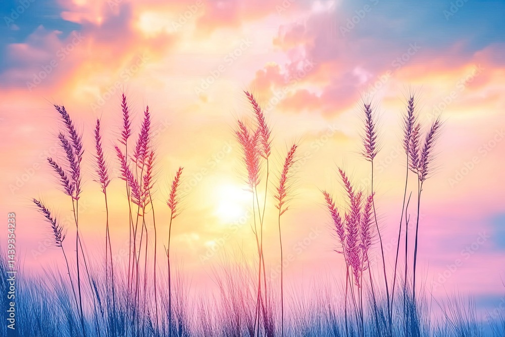 Sunrise through tall grass Sunrise through tall grass