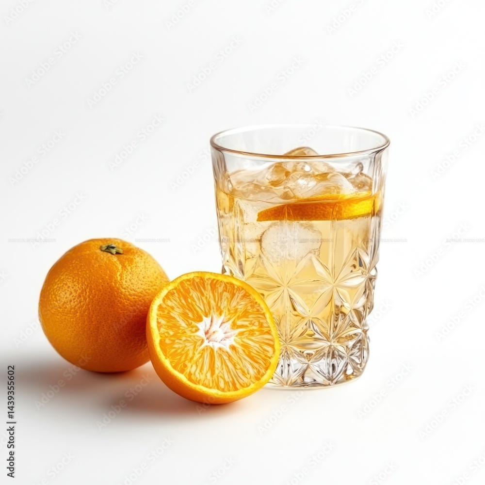 Fresh Orange Juice in Glass, Healthy Drink, Refreshing Beverage Fresh Orange Juice in Glass, Healthy Drink, Refreshing Beverage