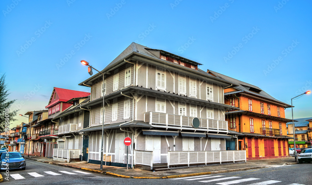 Traditional architecture of Cayenne, capital of French Guiana