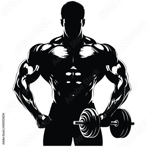 man with dumbbell