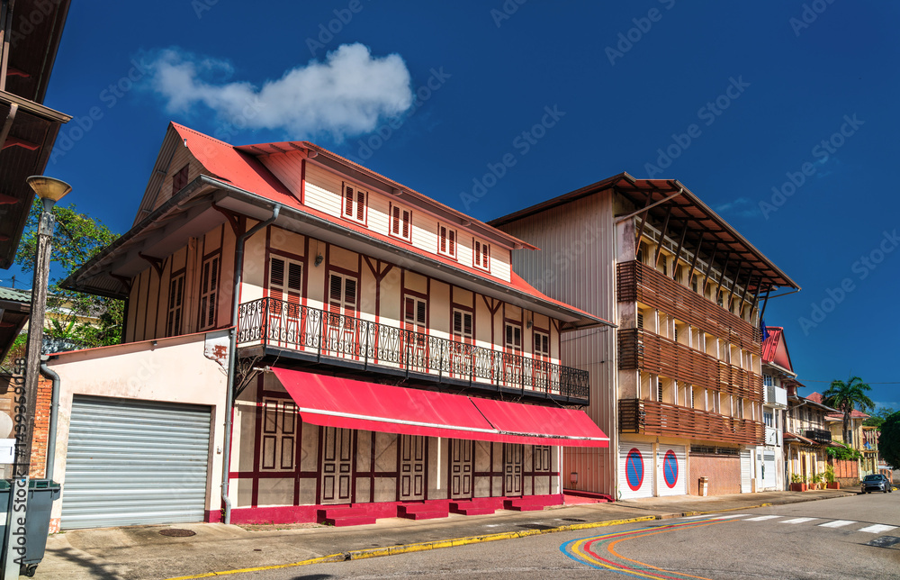 Traditional architecture of Cayenne, capital of French Guiana