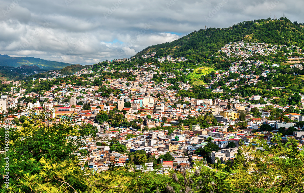 Skyline of Tegucigalpa, the capital of Honduras in Central America