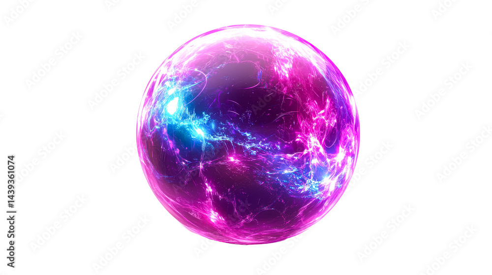 Obraz premium Luminous Energy Sphere against Black, cut out transparent