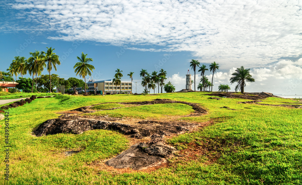 Pointe des Roches with Dreyfus Tower in Kourou, French Guiana