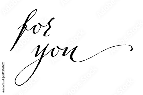 手書きの筆記体で書いたような、for you（あなたへ）のレタリング（カリグラフィー）によるロゴマーク
