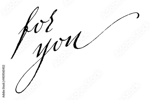 手書きの筆記体で書いたような、for you（あなたへ）のレタリング（カリグラフィー）によるロゴマーク
