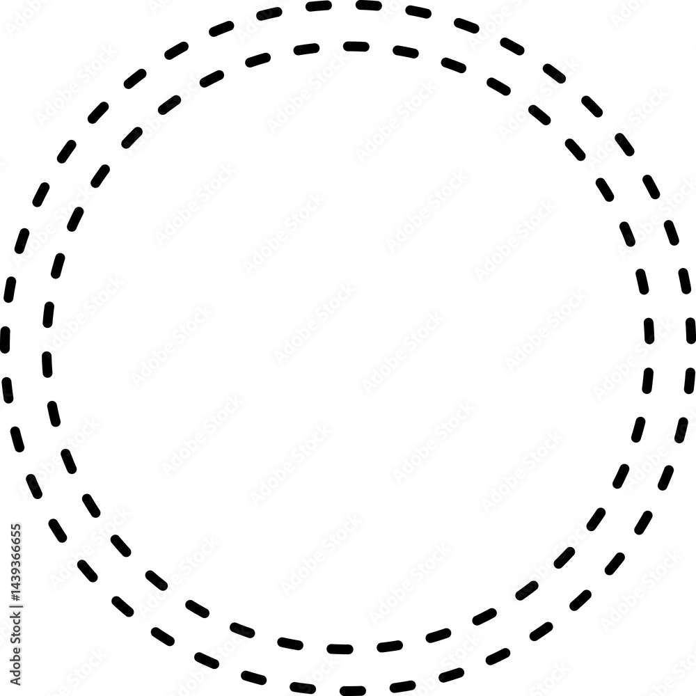 Dotted line circle frame design Dotted line circle frame design