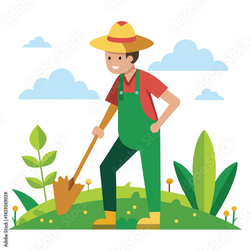 farmers working vector
