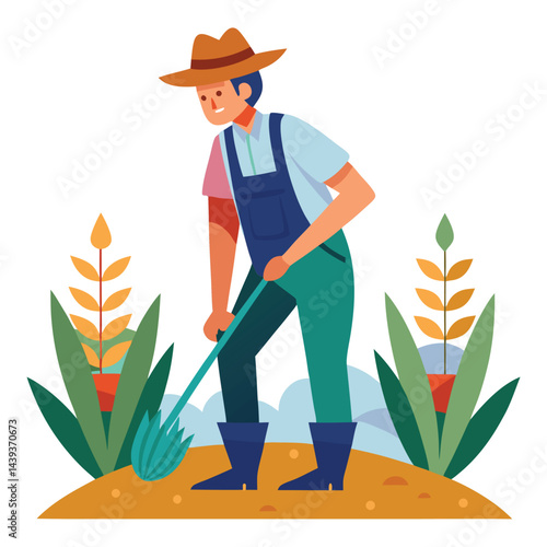 farmers working vector