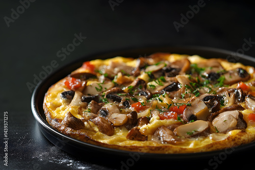 Obraz na płótnie Product photo of mushroom omelette w salonie