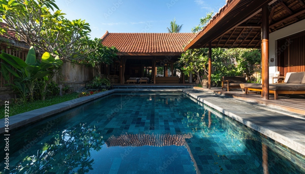 Fototapeta premium Tropical pool villa oasis