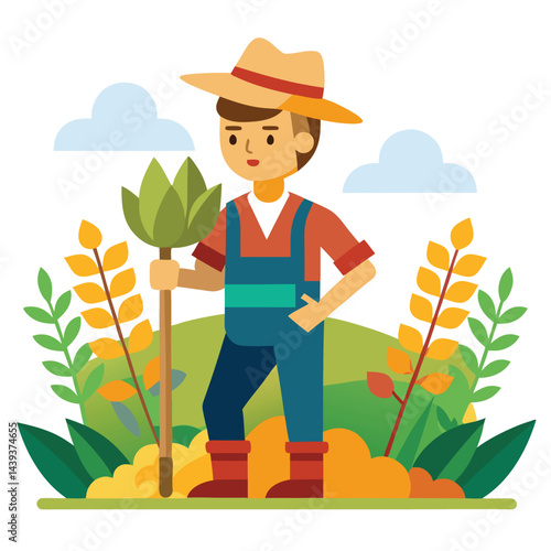 farmers working vector