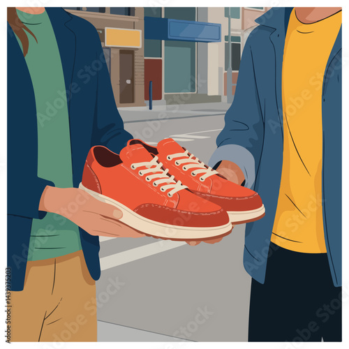 National Give Something Away Day Vector Designs - Solid Color Illustrations of Donations, Charity, and Acts of Kindness for Volunteering and Sharing Gifts