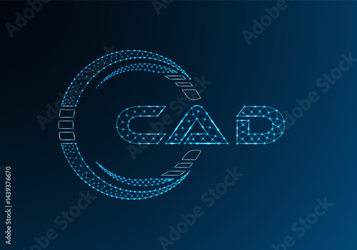CAD low poly letter logo vector design. CAD lower poly logo design.